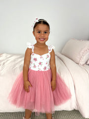 Frankie Girls Tutu Dress - Dusty Pink - A Little Lacey