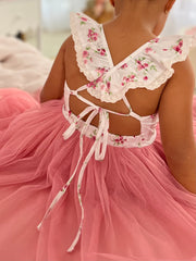 Frankie Girls Tutu Dress - Dusty Pink - A Little Lacey