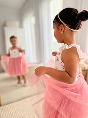 Frankie Girls Tutu Dress - Dusty Pink - A Little Lacey