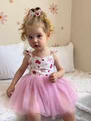 Frankie Baby Tutu Romper - Strawberry - A Little Lacey