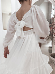 Freya Girls White Flower Girl Dress - A Little Lacey