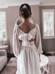 Freya Girls White Flower Girl Dress - A Little Lacey