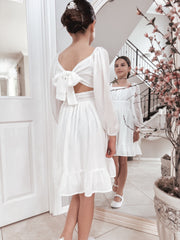 Freya Girls White Flower Girl Dress - A Little Lacey