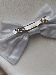 Grace White Girls Hair Bow - A Little Lacey