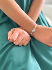 Girls Silver Flower Bracelet - A Little Lacey