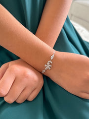 Girls Silver Flower Bracelet - A Little Lacey