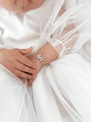 Girls Silver Flower Bracelet - A Little Lacey