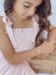 Girls Silver Flower Bracelet - A Little Lacey