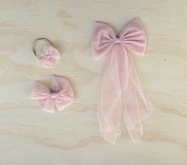 Lotus Dusty Pink Tulle Bow - Shop All