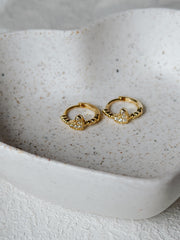 Graceful Heart Girls Gold Earrings - A Little Lacey