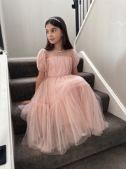 Harmony Puff Sleeve Dusty Pink Dress Size 2 - A Little Lacey