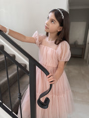 Harmony Puff Sleeve Dusty Pink Dress Size 2 - A Little Lacey