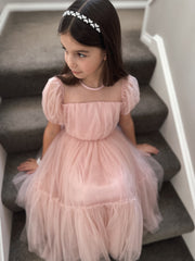 Harmony Puff Sleeve Dusty Pink Dress Size 2 - A Little Lacey