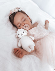 Harper Puff Sleeve Pink Baby Romper - A Little Lacey