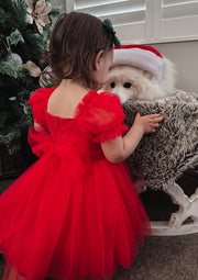 Annabella Red Girls Christmas Dress - SIZE 5 & 7 - A Little Lacey