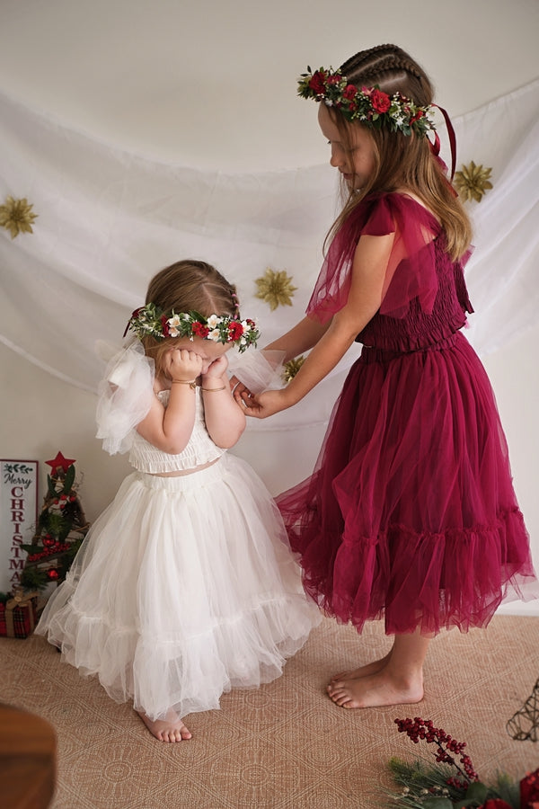 Haven Girls White Tulle Set - Christmas Dresses and Rompers