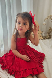 Holly Girls Red Christmas Dress - A Little Lacey