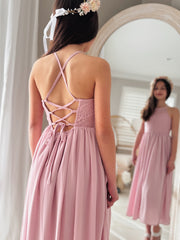 Isabelle Dusty Pink Girls Dress - A Little Lacey