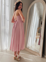 Isabelle Dusty Pink Girls Dress - A Little Lacey