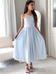 Isabelle Dusty Blue Girls Formal Dress - A Little Lacey