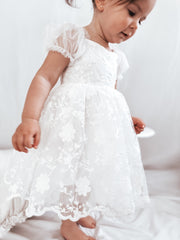 Isla Rose Girls White Dress - A Little Lacey