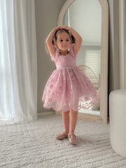 Isla Rose Girls Dusty Pink Dress - A Little Lacey