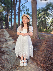 Isla Rose Girls White Dress - A Little Lacey