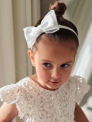 Isla Pearl Bow Baby Headband - A Little Lacey