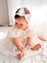 Isla Pearl Bow Baby Headband - A Little Lacey