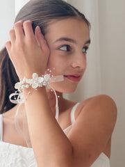 Ivory Pearl Wrist Corsage - A Little Lacey