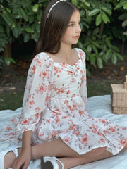 Jessa Girls Long Sleeve Floral Dress - A Little Lacey