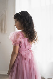 Jessica Puff Sleeve Dusty Rose Dress - A Little Lacey