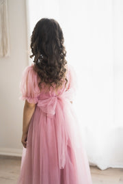 Jessica Puff Sleeve Dusty Rose Dress - A Little Lacey