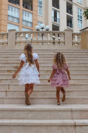 Josie Layered White Girls Dress - A Little Lacey