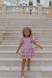 Josie Dusty Pink Girls Dress - A Little Lacey