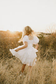 Josie Layered White Girls Dress - A Little Lacey