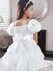 Josie Layered White Girls Dress - A Little Lacey