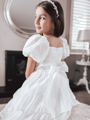 Josie Layered White Girls Dress - A Little Lacey