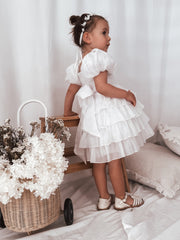 Josie Layered White Girls Dress - A Little Lacey