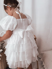 Josie Layered White Girls Dress - A Little Lacey