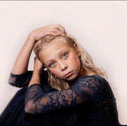 Juliette Navy Blue Dress - Full Length - Size 4-5 - A Little Lacey