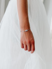 Jasmine Girls Silver Flower Bracelet - A Little Lacey