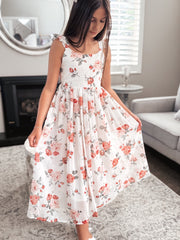 Leilani Girls Dress Red Floral - A Little Lacey