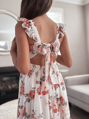 Leilani Girls Dress Red Floral - A Little Lacey