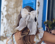 Organza Girls Hair Bow - Champagne - A Little Lacey
