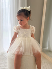 Lila Ivory Embroidered Baby Dress - A Little Lacey
