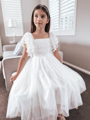 Liliana Girls White Dress - A Little Lacey