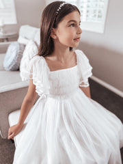 Liliana Girls White Dress - A Little Lacey