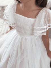 Liliana Girls White Dress - A Little Lacey