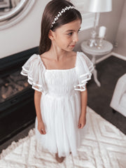 Liliana Girls White Dress - A Little Lacey